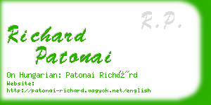 richard patonai business card